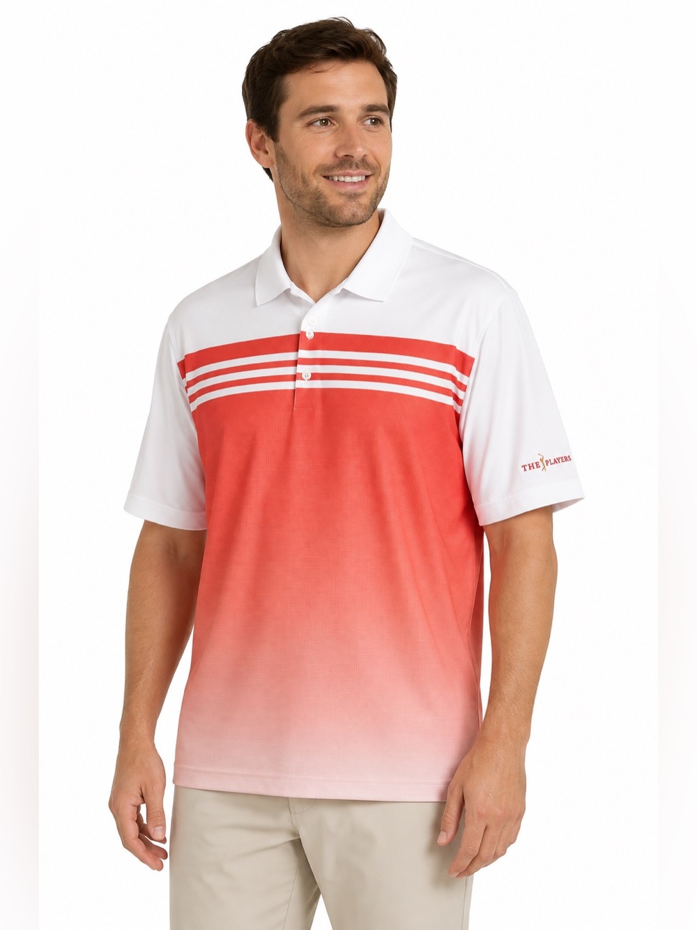 Adidas Climacool Men’s XL TPC Sawgrass Players Coral Ombre Performance Golf Polo